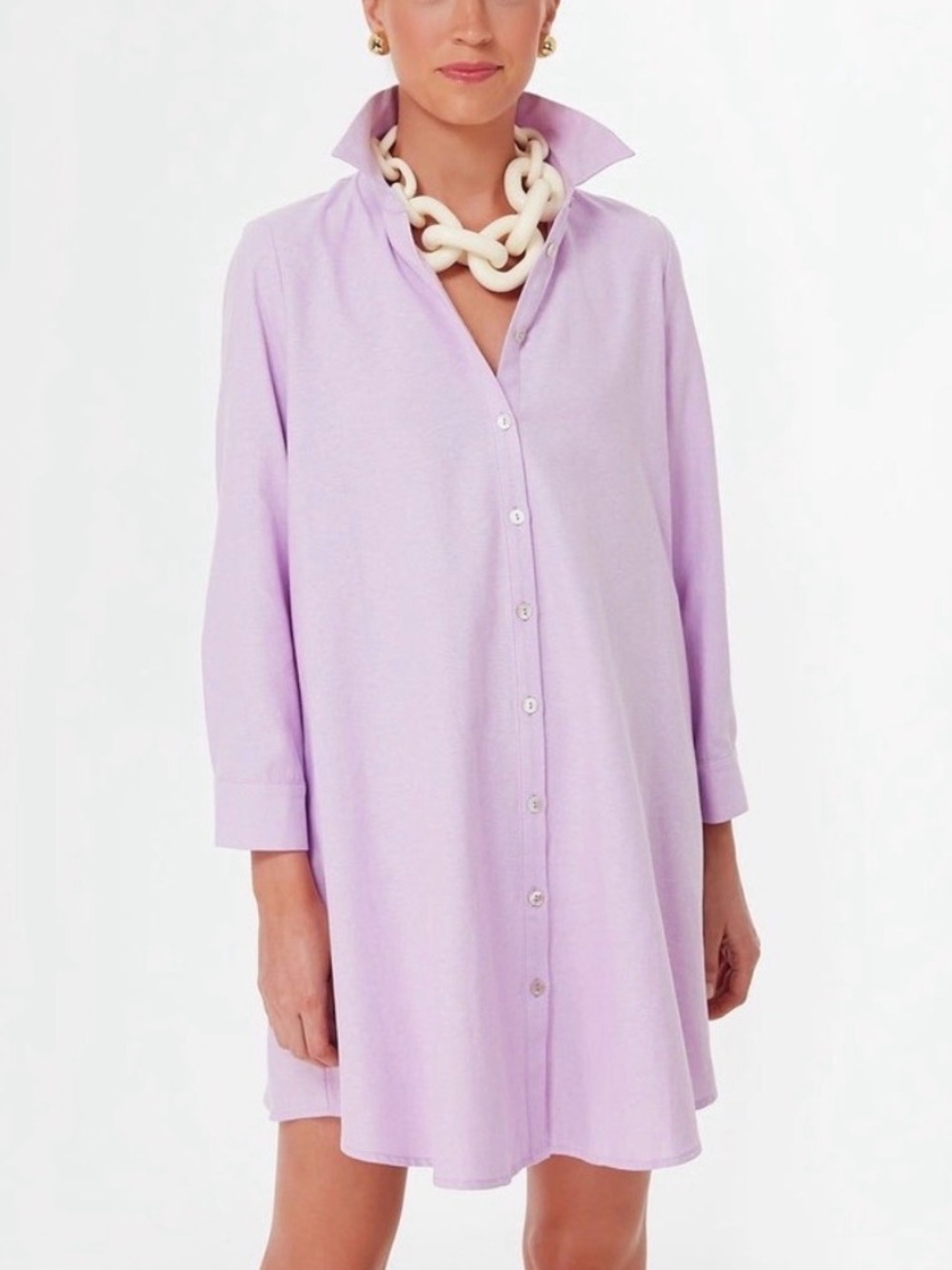 Tuckernuck Pomander Place ‘Harris’ Mini Shirt Dress NWT Lavendar A-Line M